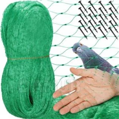 Madarak elleni védőháló rögzítőcsapokkal (20db) - 8x20 m - zöld