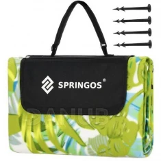 Piknik takaró - 200x200 cm - zöld levelek