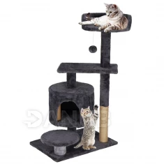 Szizál macskakaparó játékokkal - 5 szint - 87 cm - grafit
