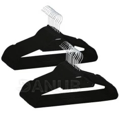 Velúr ruhafogas - 20 db - fekete