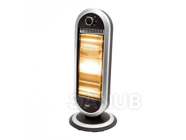 Home FK 231 álló elektromos halogén hősugárzó fűtőtest, 400W/800W/1200W, oszcillálás, IP20 védelem, fekete/ezüst