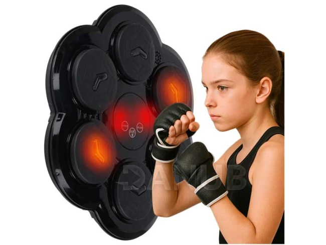 Fali bokszedzőgép – zene, LED, USB, + kesztyű