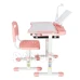 Állítható gyermek íróasztal székkel – LED-lámpa, USB – rózsaszín