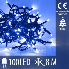 Karácsonyi led fénylánc beltéri - 100LED - 8M Kék