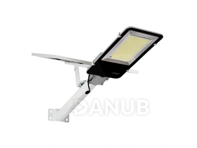 LED napelemes utcai lámpa nagy teljesítményű - 1500W - 6500K + távirányító - fehér