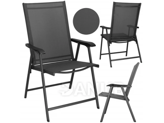 Összecsukható kerti szék - szürke - 2 db