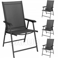 Összecsukható kerti szék - szürke - 4 db