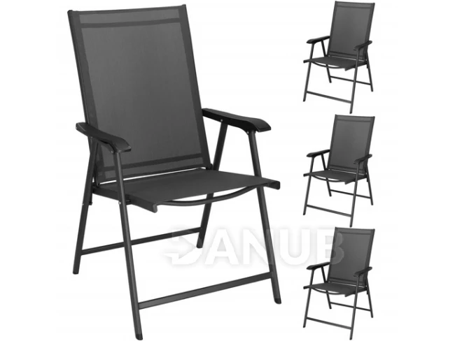 Összecsukható kerti szék - szürke - 4 db