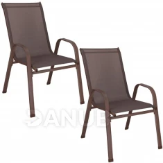 Rakásolható kerti szék - barna - 2db