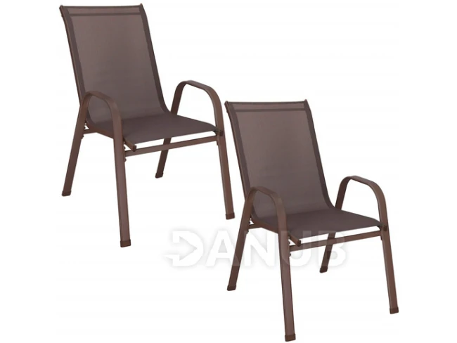 Rakásolható kerti szék - barna - 2db