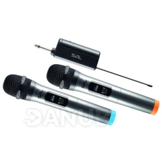 SAL MVN220 vezeték nélküli mikrofon szett, kb.20m hatótávolság, 2db mikrofon és tölthető vevőegység, USB-C kábel