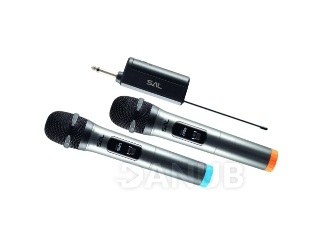 SAL MVN220 vezeték nélküli mikrofon szett, kb.20m hatótávolság, 2db mikrofon és tölthető vevőegység, USB-C kábel