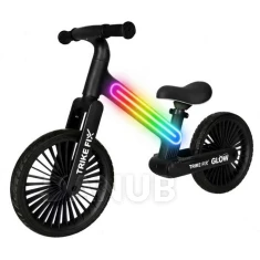 Trike Fix Glow LED futóbicikli - fekete