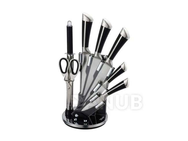 Zilan ZLN1634 8 darabos késkészlet, állvánnyal, 3CR13 rozsdamentes acél, mosogatógépben mosható