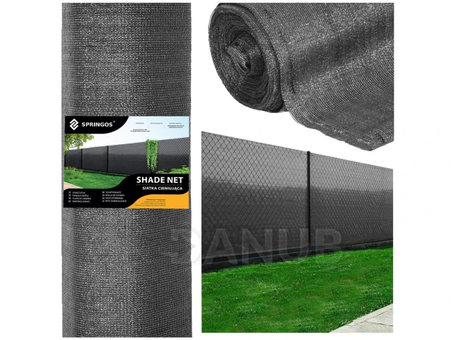 Árnyékoló háló - 95% árnyékolás - 1,7x10m - 185g/m2 - világos antracit
