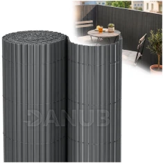 PVC erkélyszőnyeg – 100 x 500 cm – sötétszürke