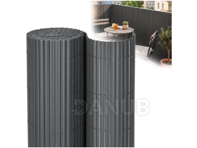 PVC erkélyszőnyeg – 100 x 500 cm – sötétszürke