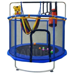 Gyerek trambulin kiegészítőkkel - 150 cm - kék