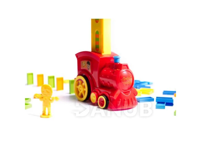 Dominó mozdony + 80 db lemez - piros 