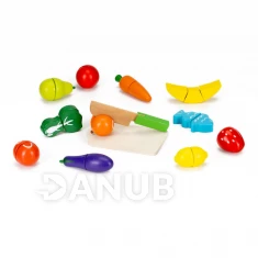 Fa gyümölcs- és zöldségvágó készlet - 13 darabos