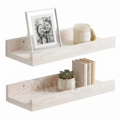 Fából készült polcok - 40 x 15 cm - 2 db a készletben - fehér szín
