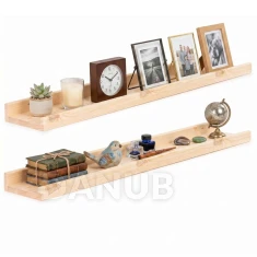 Fa polcok 80 x 15 cm – 2 db-os szett – természetes szín