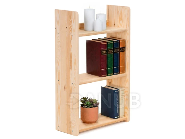 2 polcos fa állvány - 45 cm - természetes szín