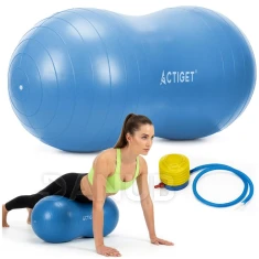 Bab alakú gimnasztikai labda pumpával rehabilitációs gyakorlatokhoz - 85 cm - kék