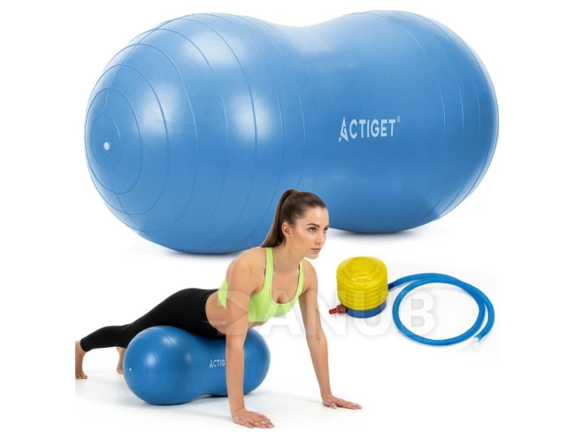 Bab alakú gimnasztikai labda pumpával rehabilitációs gyakorlatokhoz - 85 cm - kék