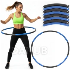 NBR habbal bélelt hula hoop – 88 cm – összecsukható – szürke-kék