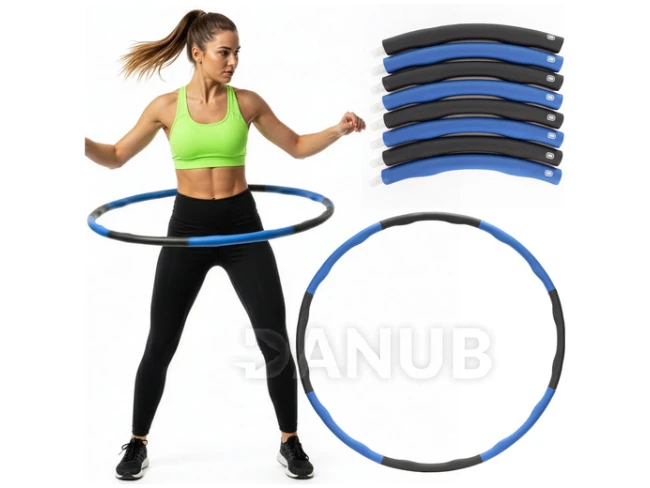 NBR habbal bélelt hula hoop – 88 cm – összecsukható – szürke-kék