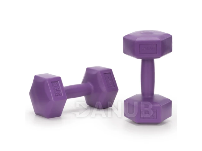 Egykezes súlyzók - 2 db - 2x2 kg - lila