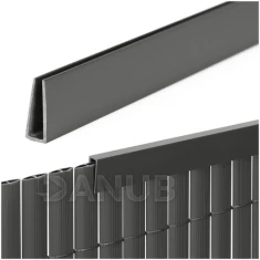 PVC takaróprofil balkonra, teraszra, kerítésre, 100 cm, sötétszürke