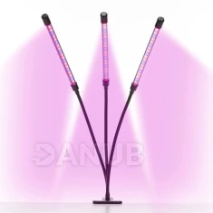 LED lámpa növények növekedéséhez - 3 panel - időzítő és kapcsos rögzítés - USB