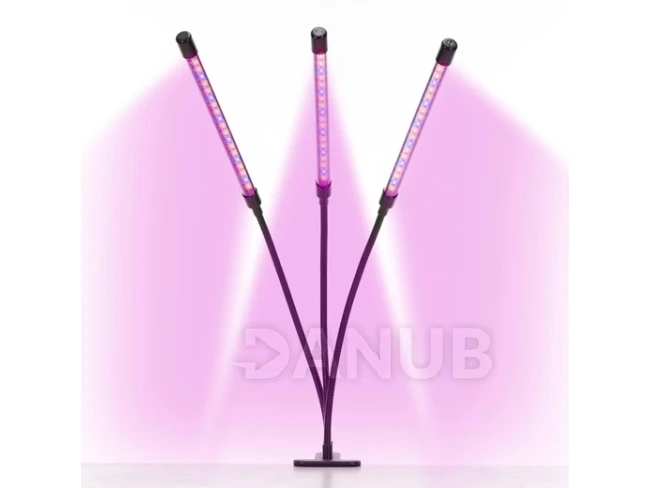 LED lámpa növények növekedéséhez - 3 panel - időzítő és kapcsos rögzítés - USB