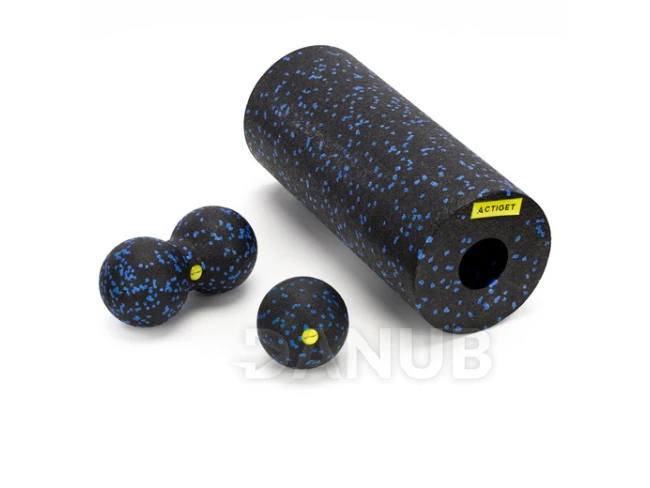 Masszázs habhenger / roller + masszázskészlet – fekete-kék