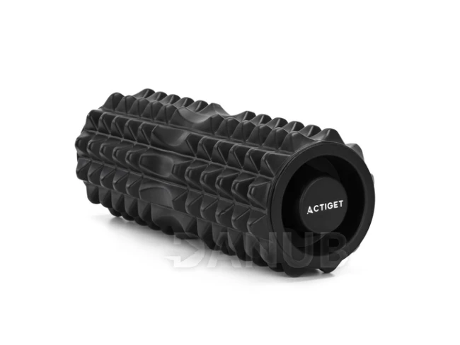 Masszázs habhenger/roller dudorokkal - közepesen kemény - fekete