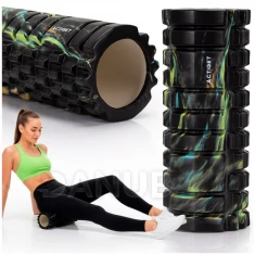 Masszázs henger/roller – közepesen kemény – fekete/többszínű