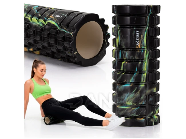 Masszázs henger/roller – közepesen kemény – fekete/többszínű