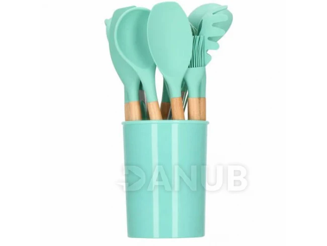 Konyhai eszközök - készlet - 12 db – sötét menta