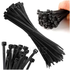 Rögzítőpántok – 100 db – 15 cm – fekete