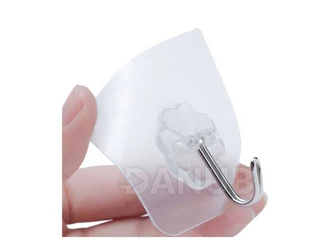 Öntapadó fali fogas - átlátszó