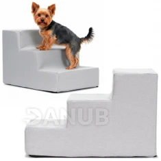 Kutyáknak való lépcső - 45x30x30 cm - 3 lépcsőfok - világosszürke