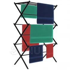 Összecsukható ruhaszárító állítható hosszúsággal, teleszkópos, fekete