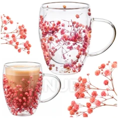 300 ml-es üvegpohár – művirágokkal