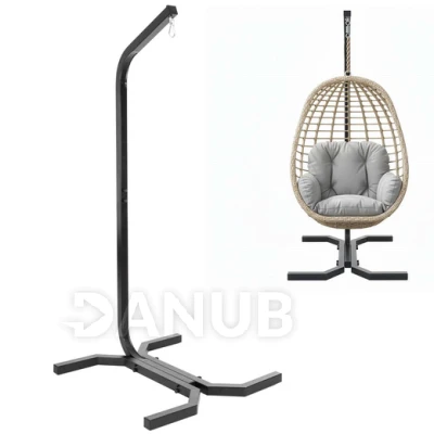 Kerti függő hinta állvány - 180 kg teherbírással - fekete