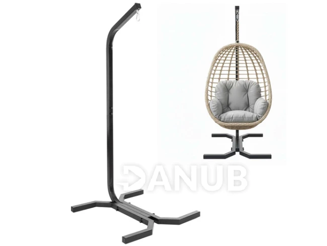 Kerti függő hinta állvány - 180 kg teherbírással - fekete