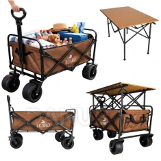 2 az 1-ben szállítókocsi és asztal – barna