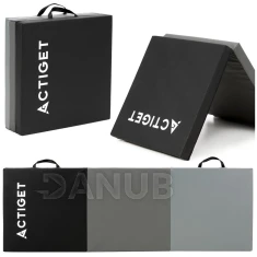 Összecsukható tornaszőnyeg - 180x60x5,5 cm - fekete-szürke