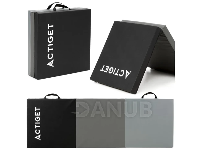 Összecsukható tornaszőnyeg - 180x60x5,5 cm - fekete-szürke